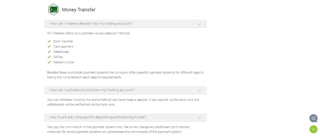 خيارات الإيداع والسحب محدودة ولكنها مرضية
